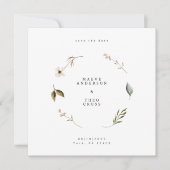 Wilde bloem bloemenelegant minimaal sparen de datu save the date (Voorkant)