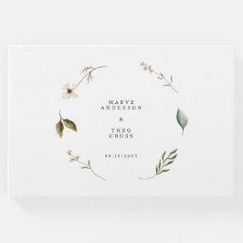 Wilde bloem bloemenelegante minimale bruiloft deco gastenboek