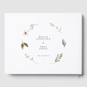 Wilde bloem bloemenelegante minimale bruiloft deco gastenboek (Achterkant)