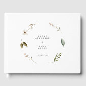 Wilde bloem bloemenelegante minimale bruiloft deco gastenboek (Voorkant)