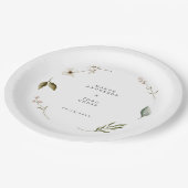 Wilde bloem bloemenelegante minimale bruiloft deco papieren bordje (Gekanteld)