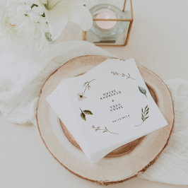 Wilde bloem bloemenelegante minimale bruiloft deco servet