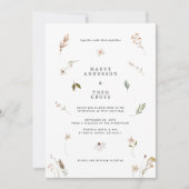 Wilde bloem bloemenelegante minimale bruiloft kaart (Voorkant)