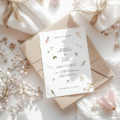 Wilde bloem bloemenelegante minimale bruiloft kaart