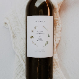 Wilde bloem bloemenelegante party decor bruiloft wijn etiket