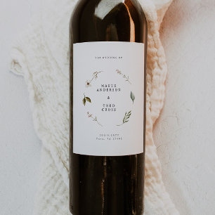 Wilde bloem bloemenelegante party decor bruiloft wijn etiket