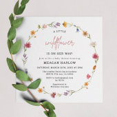 Wilde bloem bloemenkrans meisje baby shower kaart