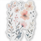 Wilde Bloem-Bloemig-Schattig Sticker (Voorkant)