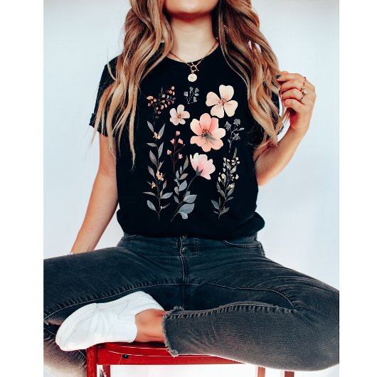 Wilde Bloem-Bloemig-Schattig T-shirt