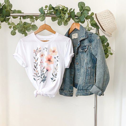 Wilde Bloem-Bloemig-Schattig T-shirt