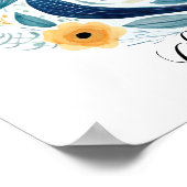 Wilde bloem bloemige initiaal letter C print (Hoek)