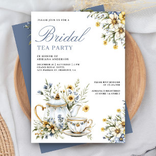 Wilde Bloem Bloemisterij Thee Party QR Code Bruids Kaart