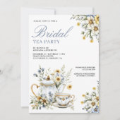 Wilde Bloem Bloemisterij Thee Party QR Code Bruids Kaart (Voorkant)