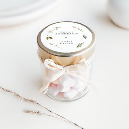 Wilde bloem bloemrijke elegante minimale save the  ronde sticker