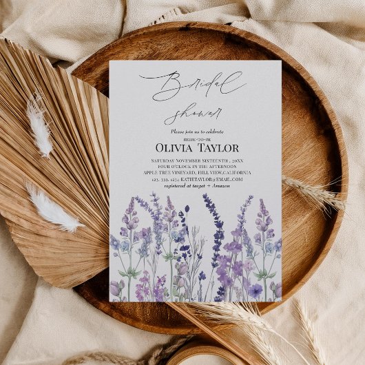 Wilde Bloem Bloemrijke Rustieke Bruiloftsborrel Kaart