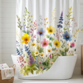 Wilde Bloem Bloemstuk Badkamer Douchegordijn