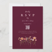 Wilde Bloem Bloemstuk Bourgondië Roze Roze QR Code Kaart (Achterkant)