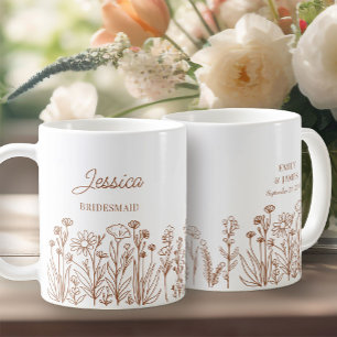 Wilde bloem bloemstuk elke kleur lijn getekende br koffiemok
