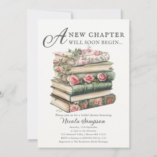 wilde bloem | Boek Thema Bruids Douche Uitnodiging (Voorkant)