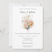 Wilde bloem boeket Spaanse bruiloft uitnodiging (Voorkant)