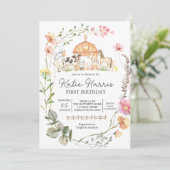 Wilde bloem Boerderij Birthday Invitation Kaart (Staand voorkant)