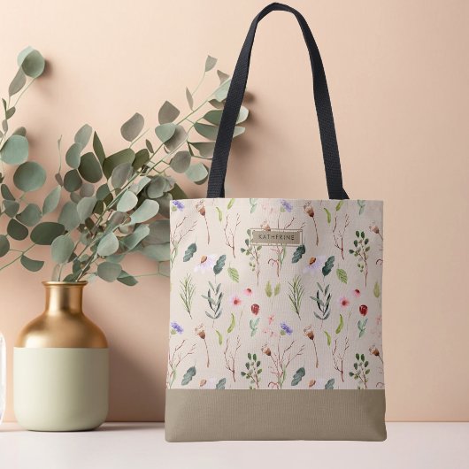Wilde Bloem Boheemse Elegantie Beige Cute Tote Tas