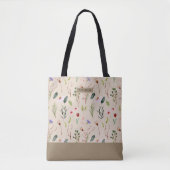 Wilde bloem bohemien elegant beige cute tas (Voorkant)