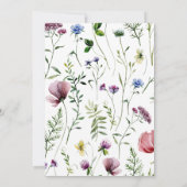 Wilde bloem Boho 1e verjaardag Uitnodiging (Achterkant)