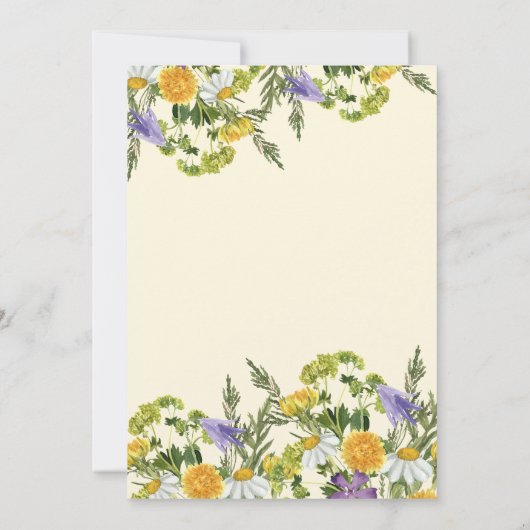 Wilde bloem Boho 2e verjaardag van de uitnodiging  (Achterkant)