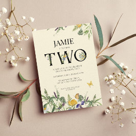 Wilde bloem Boho 2e verjaardag van de uitnodiging