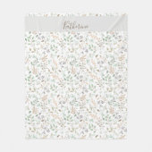 Wilde Bloem Boho Aangepaste Naam Fleece Deken (Voorkant)