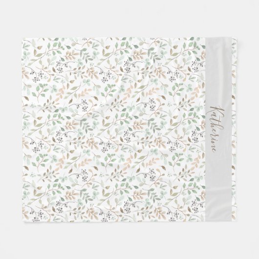 Wilde Bloem Boho Aangepaste Naam Fleece Deken (Voorkant (Horizontaal))