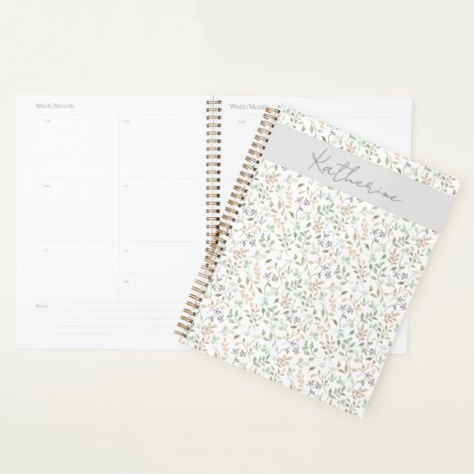 Wilde bloem Boho Aangepaste naam op maat Planner (Display)