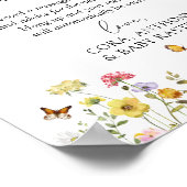 Wilde bloem Boho Baby shower Audio Guestbook Sign. Poster (Hoek)