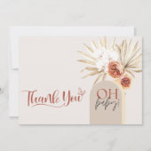 Wilde Bloem Boho Baby Shower Bedankkaart Sjabloon (Voorkant)