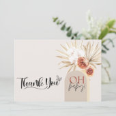 Wilde Bloem Boho Baby Shower Bedankkaart Sjabloon (Staand voorkant)