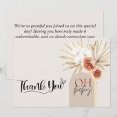 Wilde Bloem Boho Baby Shower Bedankkaart Sjabloon (Voorkant / Achterkant)