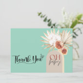 Wilde Bloem Boho Baby Shower Bedankkaart Sjabloon (Staand voorkant)