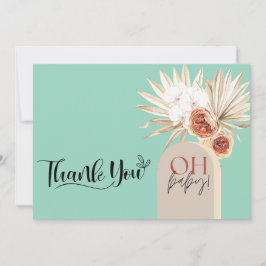 Wilde Bloem Boho Baby Shower Bedankkaart Sjabloon