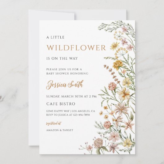 Wilde Bloem Boho Baby Shower Bundel Kaart (Voorkant)