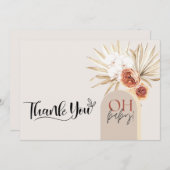 Wilde Bloem Boho Baby Shower Dankkaart Sjabloon (Voorkant / Achterkant)