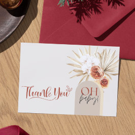 Wilde Bloem Boho Baby Shower Dankkaart Sjabloon