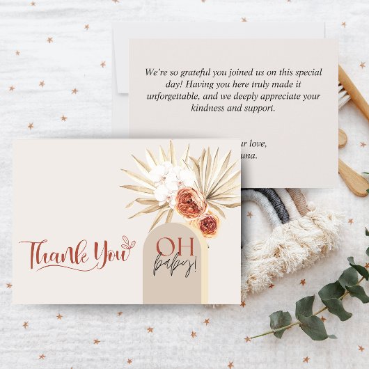 Wilde Bloem Boho Baby Shower Dankkaart Sjabloon