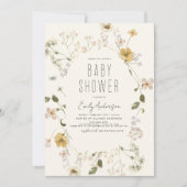 Wilde Bloem Boho Baby Shower Elegant Modern Kaart (Voorkant)