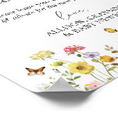 Wilde bloem Boho Baby shower Guestbook Sign. Poster (Hoek)