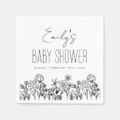 Wilde bloem Boho Baby shower in Bloom Black Servet (Voorkant)