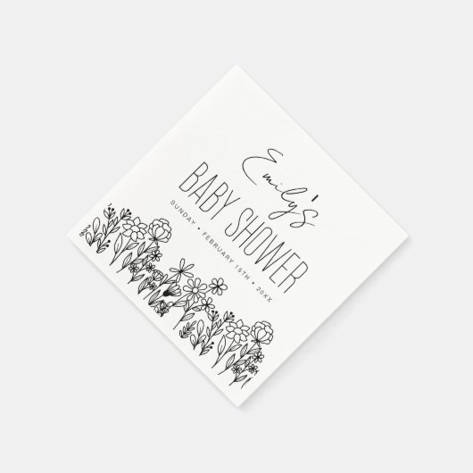 Wilde bloem Boho Baby shower in Bloom Black Servet (Hoek)