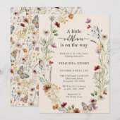 Wilde Bloem Boho Baby Shower Kaart (Voorkant / Achterkant)