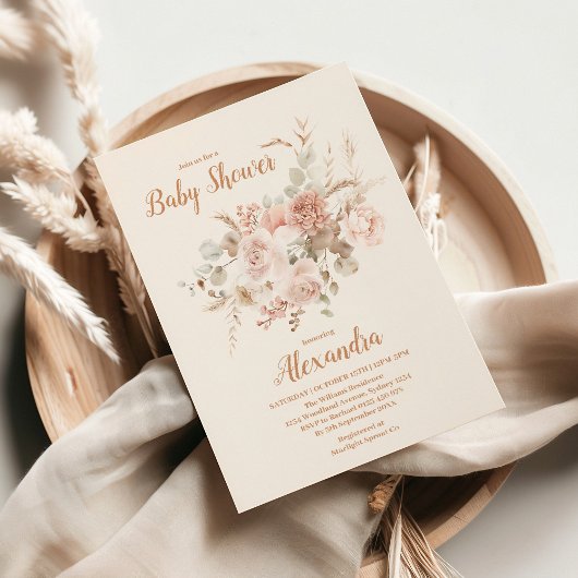 Wilde Bloem Boho Baby Shower Kaart