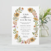 Wilde Bloem Boho Baby Shower Kaart (Staand voorkant)